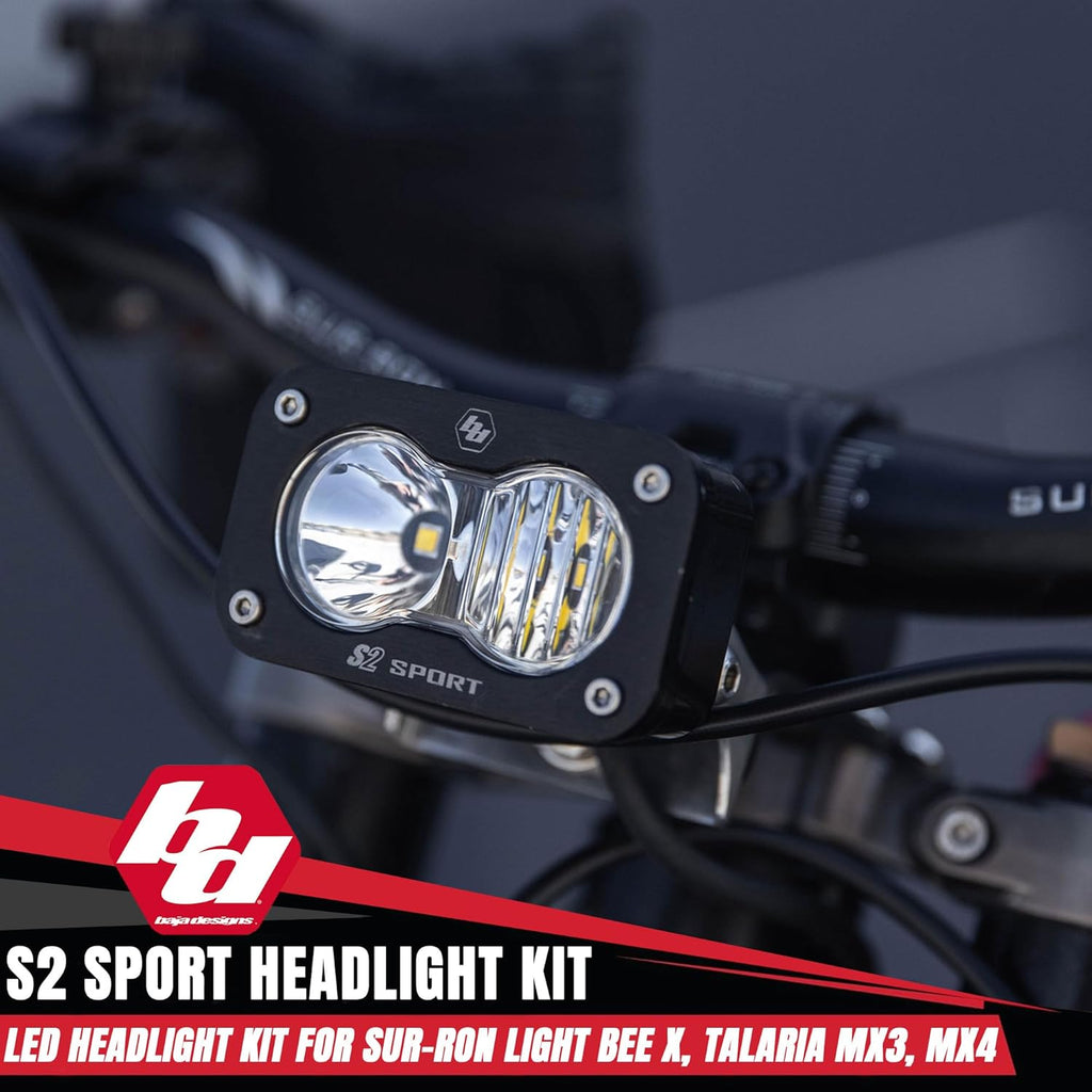Baja Designs S2 Sport Headlight Kit for Sur-Ron Light Bee X and Talaria MX3/MX4 (Driving Combo; Clear)